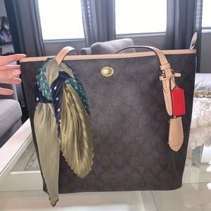 Coach Signature Coated Canvas C Tote/Shoulder Bag